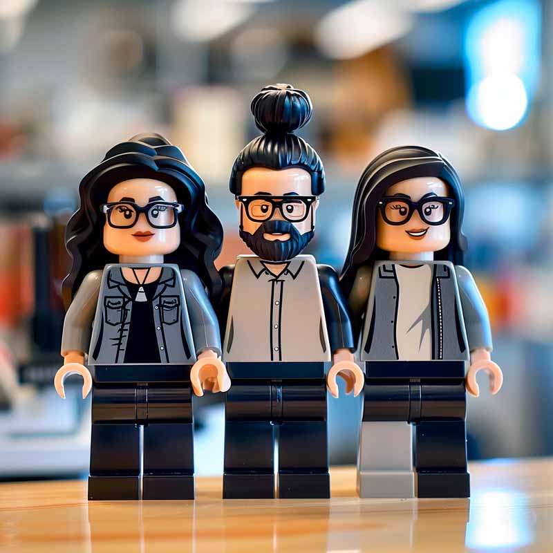 Imagen del equipo de trabajo de Nuphar Marketing Digital en figuras de Lego